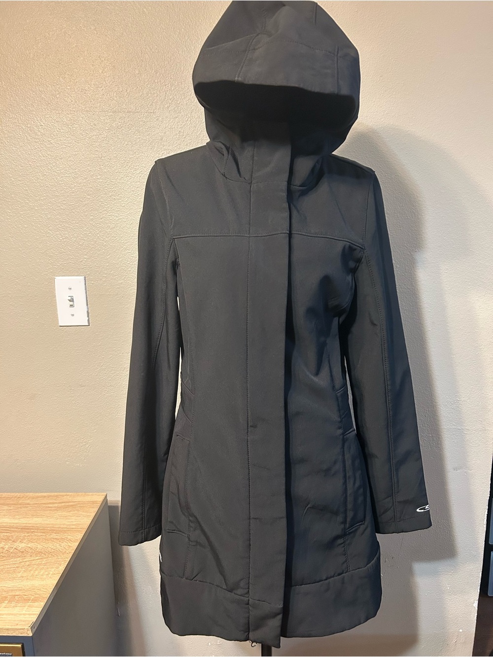 C9 Champion Women’s Small Black VentureDry Softshell Hooded Long Jacket Coat